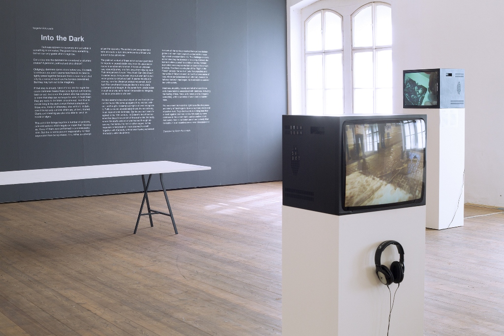 Экспозиция выставки "В темноту", Kunsthalle Exnergasse, WUK Werkstätten- und Kulturhaus, Вена, 2016. Фотография предоставлена Kunsthalle Exnergasse. 45 Kopie